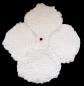 Preview: Hand knitted brooch in white with red pearl